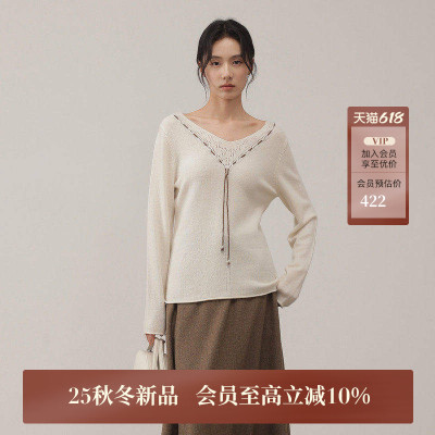 AIRIQI25冬新款V领羊毛针织衫