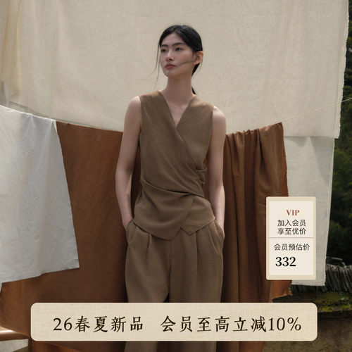 AIRIQI26夏新款围裹式廓形小衫