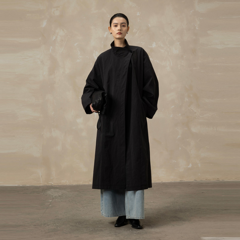 AIRIQI商场同款26春新款韩版翻领宽松收腰中长款风衣女AY6