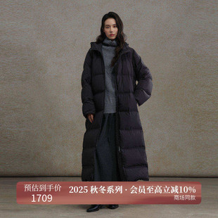 AIRIQI商场同款25冬新款休闲连帽长款防寒宽松羽绒服女AX54YR038