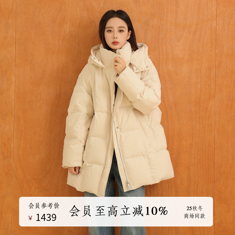 AIRIQI25冬新款泡芙连帽羽绒服