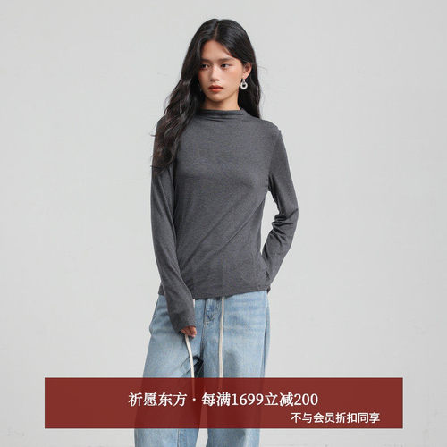 AIRIQI25冬新款小立领针织打底衫