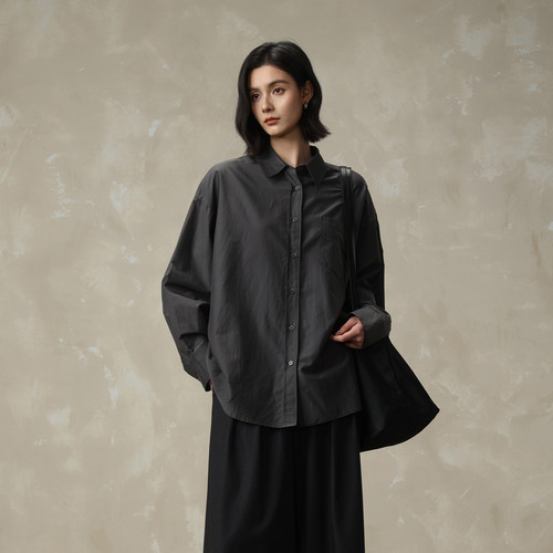 AIRIQI26春新款微肌理轻量衬衫