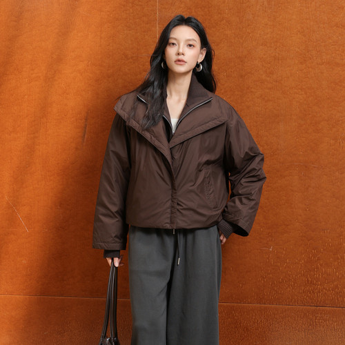 AIRIQI冬季新款宽松翻领羽绒服
