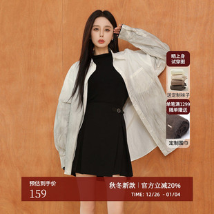 衬衫 休闲百搭宽松慵懒感泼墨设计长袖 女AY44CS274 新款 AIRIQI秋季