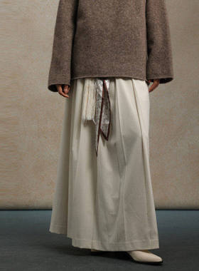 黑标BAIZHUO商场同款25冬新款百搭通勤中长款廓形半身裙AZ54BQ241