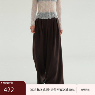 AIRIQI商场同款25秋新款慵懒松弛感垂坠感阔腿休闲裤女AH53CK148