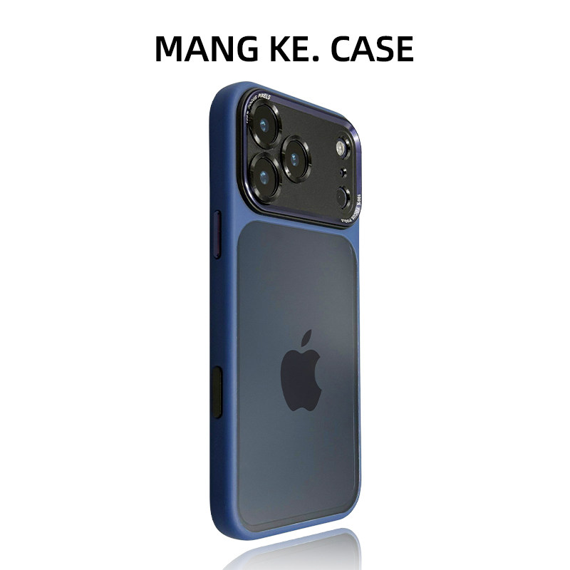 高级透黑适用iphone17手机壳深蓝色苹果17promax保护壳air金属镜头16超好看15奢华14防摔13简约plus抢占先机p