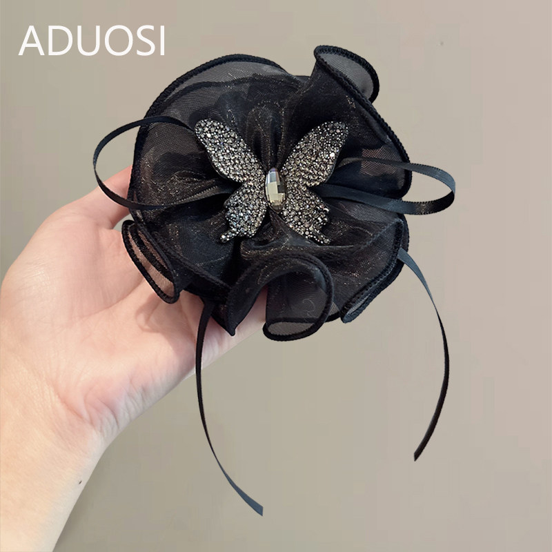 轻奢水钻蝴蝶网纱发圈女新款高级感头绳扎低马尾皮筋耐用发绳发饰,饰品/流行首饰/时尚饰品新,发饰,淘宝优惠券,粉丝福利购,淘宝优惠卷