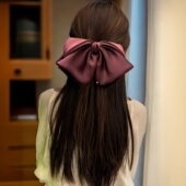 韩国缎面大蝴蝶结发夹高级感弹簧夹头花发卡顶夹发饰马尾夹女头饰