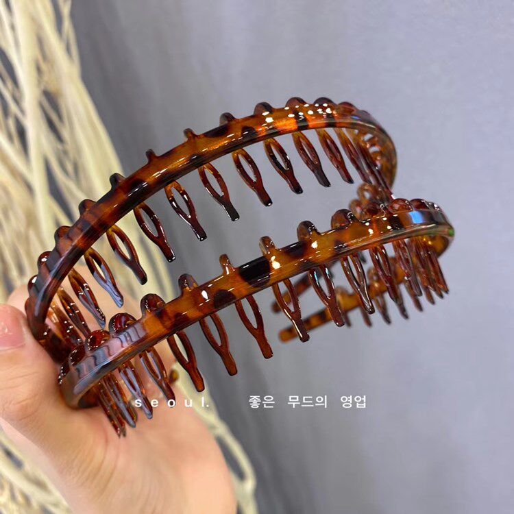 好用长齿发箍百搭洗脸拢碎发卡子简约气质防滑压发窟带齿头箍头饰