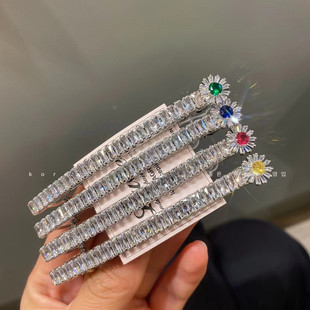 韩国进口高级感水钻发夹锆石发卡一字夹发饰小清新弹簧夹顶夹头饰