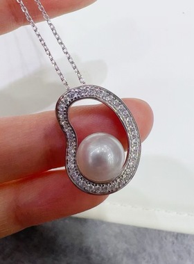 福豆珍珠吊坠配件s925纯银