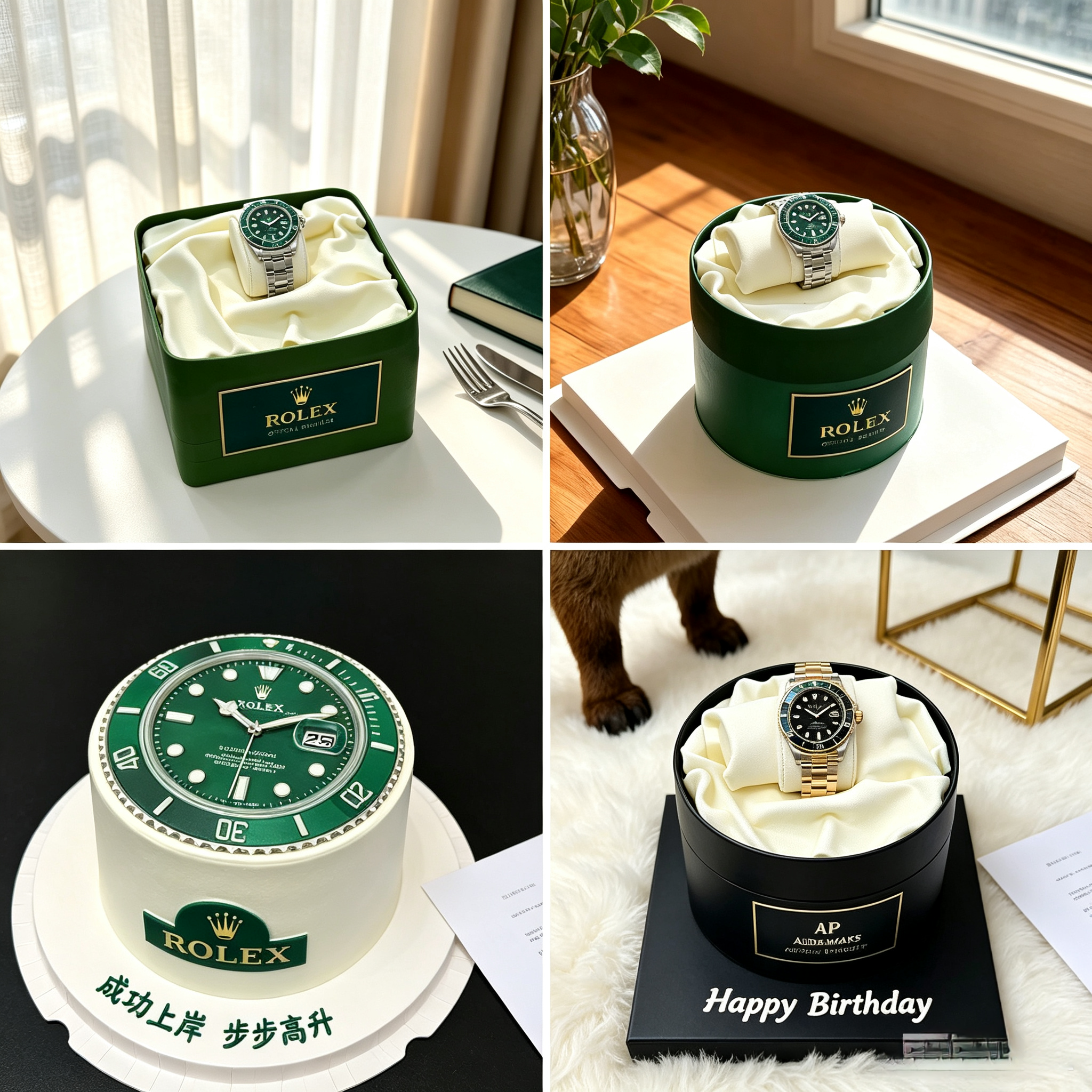 男士老公男神父亲劳力士手表生日蛋糕个性定制北京同城配送