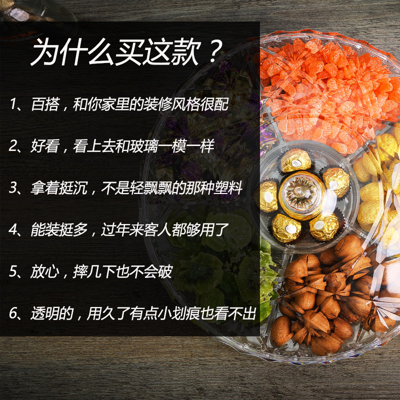 带盖过喜玻璃盘分格有机糖盒高端干果欧式客厅透明塑料年糖果盘在类目 餐饮具, 餐具, 果盆/果盘/果篮中 - 来自Buy2taobao.com提供专业的淘宝代购服务