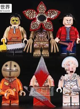 乐玩具高生化危机万圣僵尸丧尸怪物三角头斧头杰克食人花人仔积木