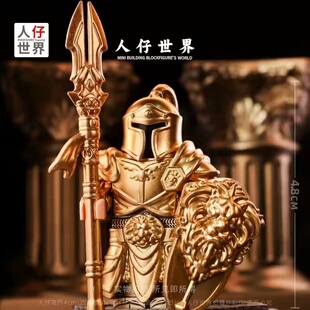 乐玩具高魔兽世界暴风城联盟古代战骑士兵团军事盔甲盾牌人仔积木