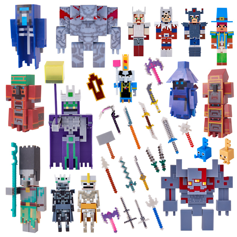 适用于乐高我的世界地下城玩具公仔手办奇厄教主红石傀儡巨兽模型