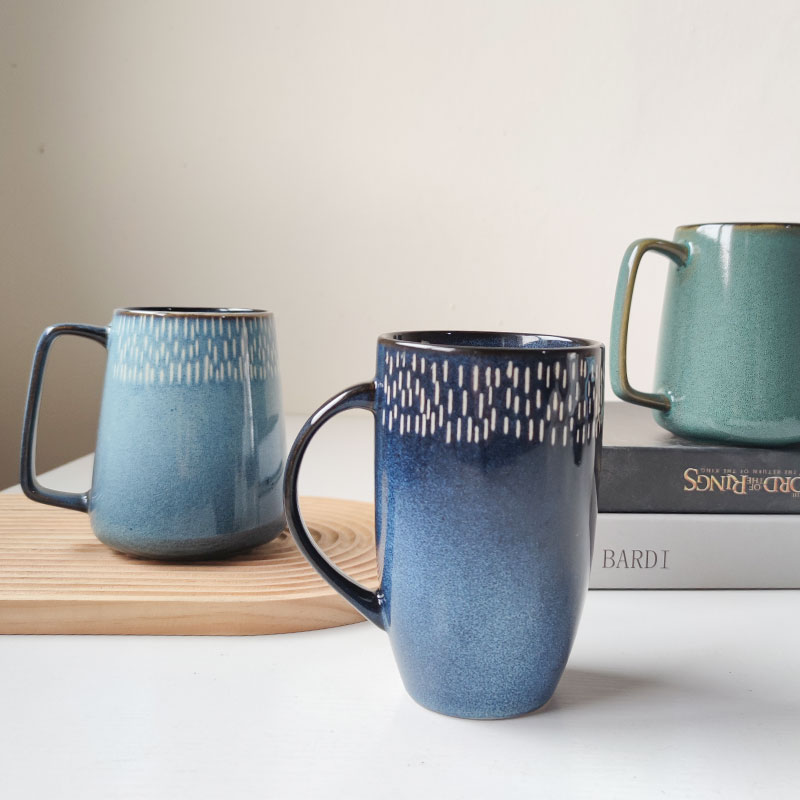 大容量大杯子 1天3杯管够~复古陶瓷大水杯大肚马克杯早餐杯微瑕