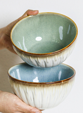 超值2个~超美窑变沙拉碗 6英寸陶瓷碗中号面碗泡面碗复古早餐碗