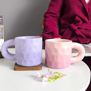 创意马克杯陶瓷杯子家用高颜值情侣水杯小众办公室渐变咖啡杯茶杯