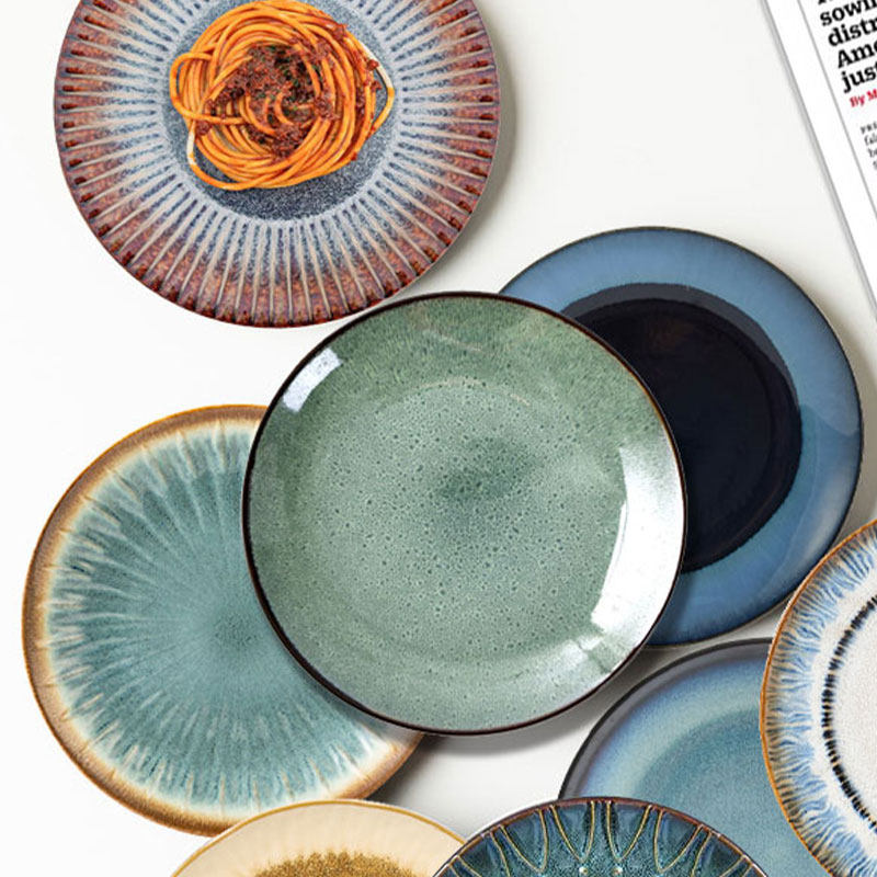 【YQ好看的餐具套系清仓】个性窑变饭碗汤碗菜盘面碗盘子家用微瑕