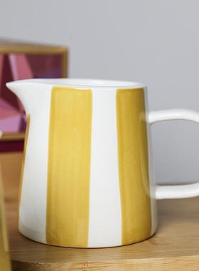 二郎家〖咖啡店奶壶〗ins风陶瓷小奶罐拉花奶盅商用引流壶酱汁杯