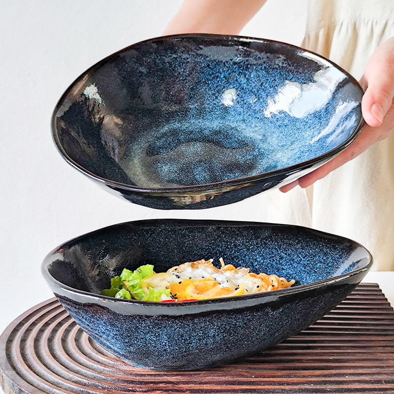 【特色不规则蛋形】日式复古陶瓷菜盘沙拉碗水果碗异形面碗微瑕,餐饮具,碗,淘宝优惠券,粉丝福利购,淘宝优惠卷