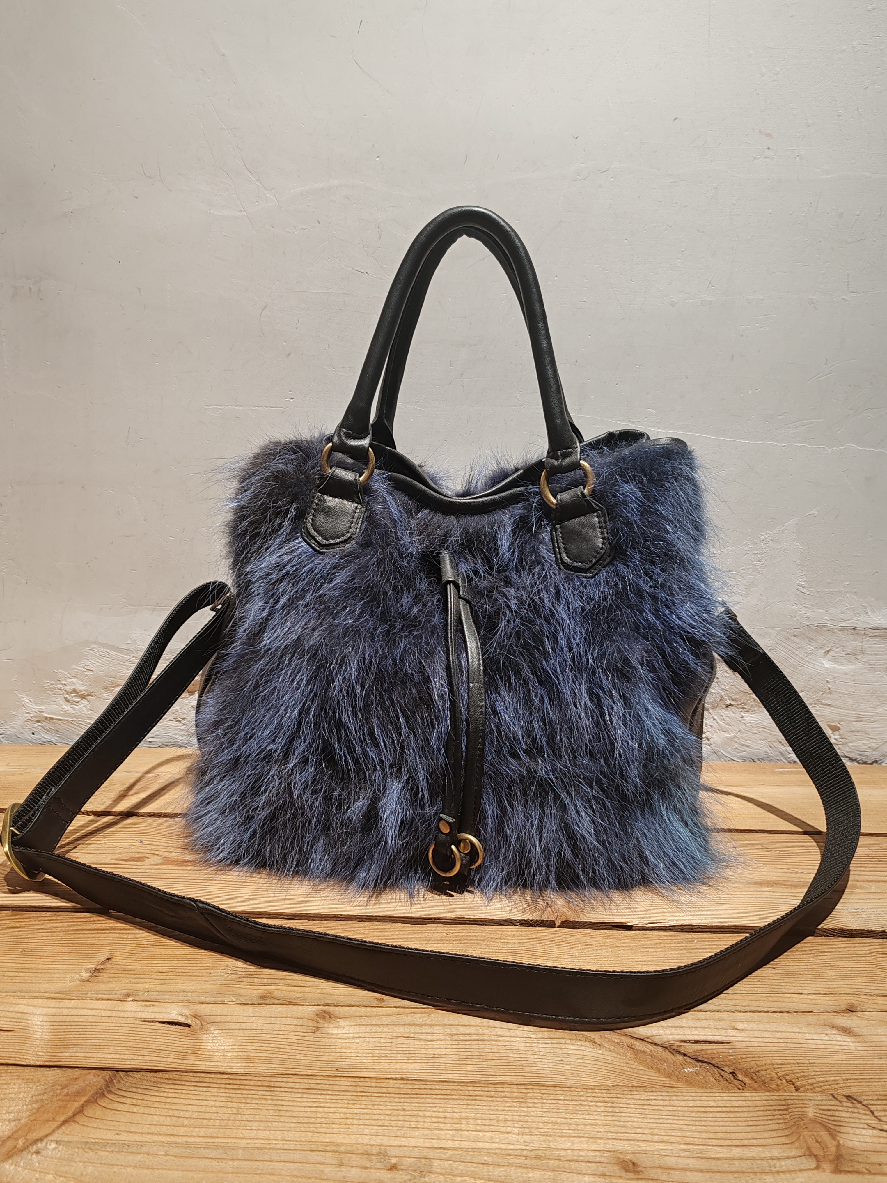 出口日本高端貉子毛小羊皮通勤商务休闲手提单肩斜挎包