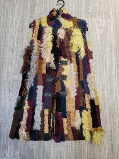 外贸出口羊毛水貂獭兔拼接真皮草女款休闲复古马甲