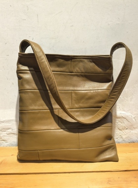 出口日本小羊皮真皮拼接软皮通勤百搭学生单肩信封包