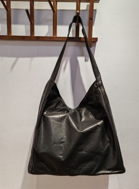 出口日本头层牛皮植鞣油蜡皮通勤单肩托特大包