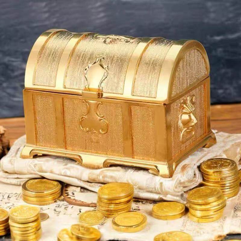 迷你金宝箱金砖发财玩具小金条混搭金元宝算盘金属招财百宝箱摆件