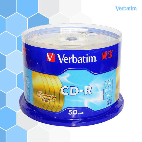威宝 黄钻系列 52速 CD 碟片  光盘 50片 桶装 刻录盘 包邮送笔