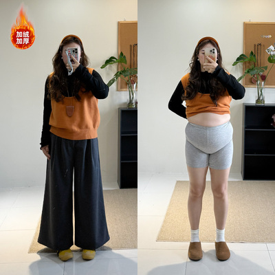 【加绒拿手好裤】冬季新款宽松A版韩系简约显瘦加绒裤子