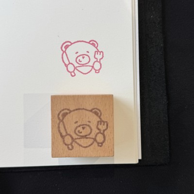 奇思妙想乌卡通小熊系列定制榉木高颜值文艺简约基础百搭手账印章