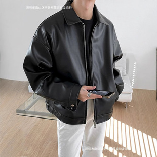 秋款 皮衣外套男士 潮流韩版 新款 PU皮休闲棒球服机车夹克潮 春季