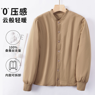 桑蚕丝棉衣女冬内穿打底保暖棉服中老年妈妈宽松加厚内胆丝绵棉袄