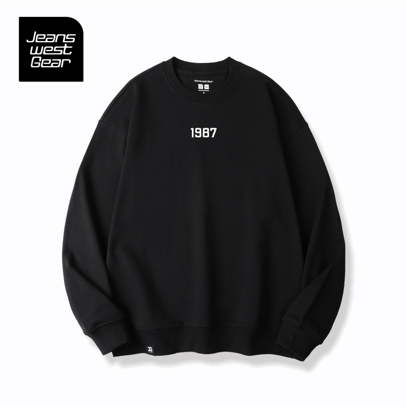 情侣装秋季1987印花圆领卫衣男女