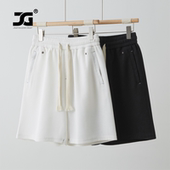 品牌华夫格短裤 男女情侣同款 夏季 真维斯盖尔大码 宽松潮牌重磅短裤