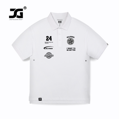五角星胸章短袖t恤翻领polo衫男