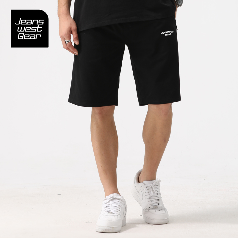 真维斯盖尔大码品牌夏季男士裤子五分中短裤黑色大号胖子肥佬短裤