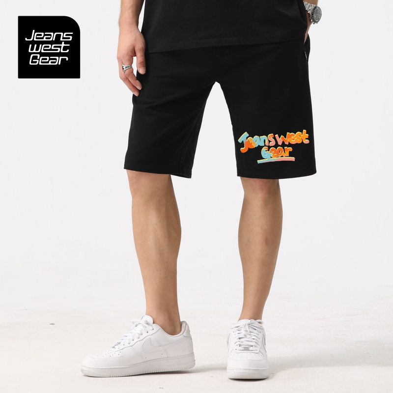 真维斯盖尔大码品牌男女同款潮牌夏季短裤印花运动休闲裤五分中裤