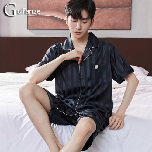 古梵泽男士冰丝柔软透气家居服