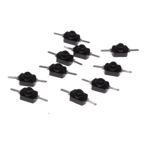 Plastic and Metal 10pcs 1A 30V DC 250V Black Latching On Of