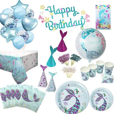 Mermaid Theme Birthday Party Decoration Mermaid Party Dispo