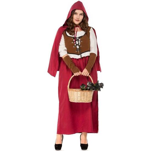 Halloween retro Little Red Ridin Hood COS suit Woman Bi Si