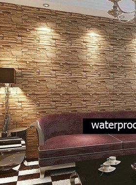 wellyu  Modern style 3D wallpaper stone brick design backgr