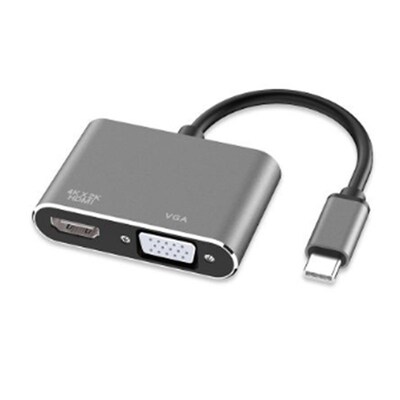 Type-C to HDMI+Vga Computer Monitor Cable Apple Converter Do