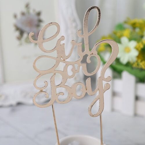 449C Shining Glitter Gold Girl Or Boy Cake Topper Cupcake Si